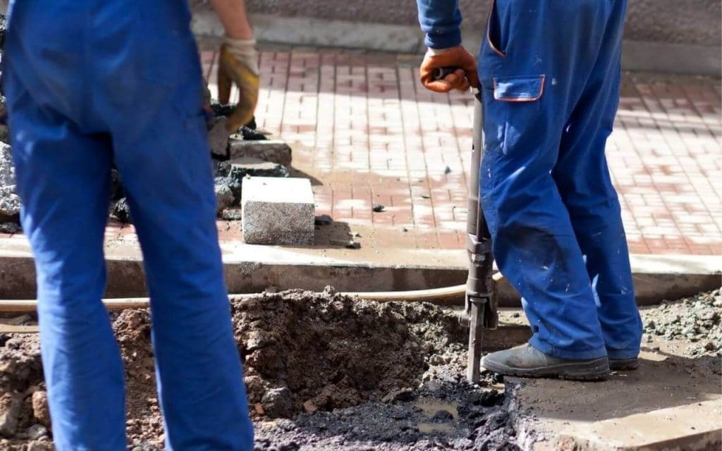 Valley Concrete Contractor Allen's Staff working on a Concrete Repair project in Allen TX