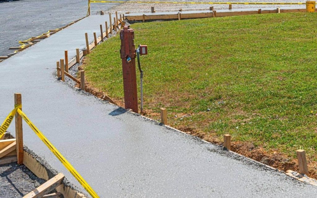 Valley Concrete Contractor Allen's Staff working on a Concrete Sidewalk project in Allen TX